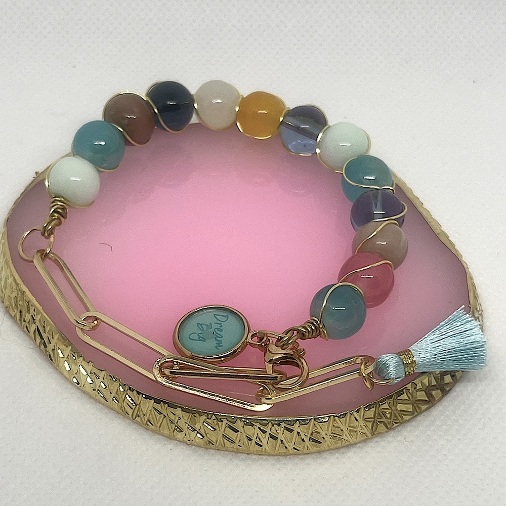 Handmade glass beaded bracelet